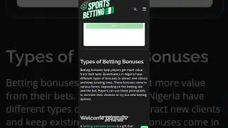 SportsBetting Nigeria 🎁 Bonuses and special offers