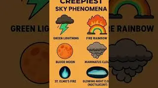 🌌 Creepiest & Rarest Sky Phenomena 😱 | Green Lightning, Fire Rainbow & More! #shorts