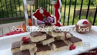 Dark Chocolate Coconut Barfi (Dark Chocolate Coconut Fudge)
