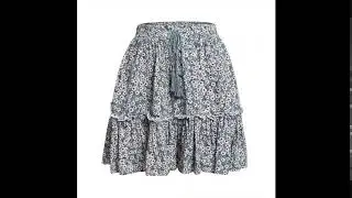 Boho Tassel Print Mini Ruffle Short Skirt