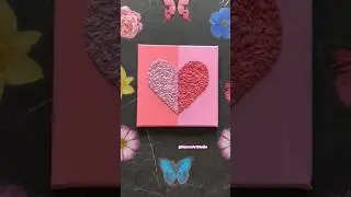 Beautiful Heart Art on Canvas using Tissue Paper #DIYLoveArt