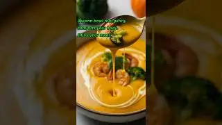 Creamy Kabocha Pumpkin & Shrimp Soup#PumpkinSoup#KabochaSoup#ShrimpSoup#ComfortFood#SoupRecipe