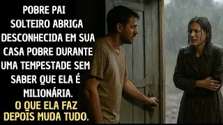 Pai Solteiro Abriga Desconhecida em Sua Casa  na Tempestade Sem Saber Que Ela é Milionária. ENTÃO