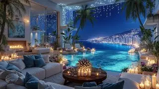 Luxury Night Jazz Music ~ Chill Out Poolside Vibes & City Lights Ambiance