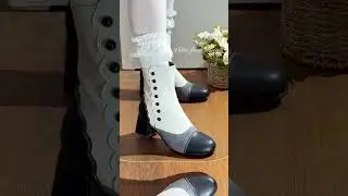 Victorian Button Short Boots - Black White Gray #shorts