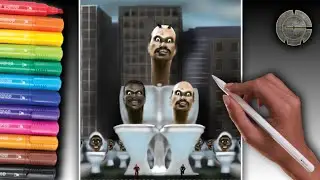 How to draw Triple Giant Toilet from skibidi toilet episode 11 | @DaFuqBoom