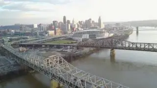 Epic Drone tour of Downtown Cincinnati, Paul Brown Stadium,  Great American Ball Park