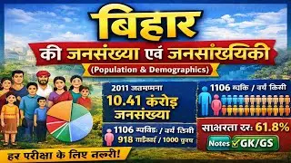 बिहार की जनसंख्या एवं जनसांख्यिकीPopulation & Demographics of Bihar (Exam-Ready)