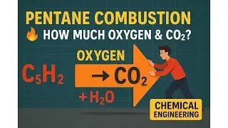 Pentane Combustion 🔥 How Much Oxygen & CO2? #chemicalengineeringA #combustion #chemistryshorts