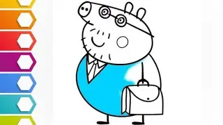 😍daddy🐖pig drawing l easy peppa pig🐷dad drawing for kids l easy drawing l drawing pig l kids drawing