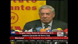 MARIO VARGAS LLOSA wins Nobel Prize in Literature - CNN+ SPAIN - October 7 2010 (in Spanish)