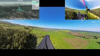 26.04.2025 Paragliding XC mit Karte 60 km Hümpfershausen - Lauterbach (D)