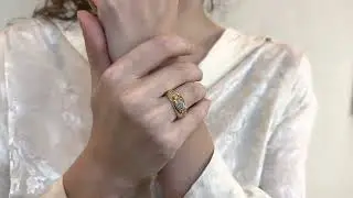 Bague Jonc Anglais en or jaune 18 Cts avec un diamant de 0,75 Cts (H-P1). Taille 52
