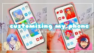 &bull;&deg;&bull;  customizing my phone 🌱  with Ios 14 anime [ SK8 the infinity ]&hearts;️💙
