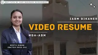 Ms. Neetu Singh (22-24) || Video Resume||IABM Bikaner||