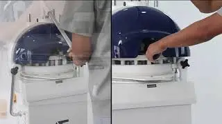 Semi-automatic divider rounder: cutting and rolling the dough