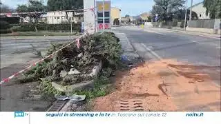 Malore mentre guida; auto abbatte palo della luce sulla via Romana