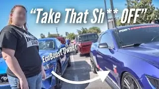 EcoBoost Owner Makes Fun of My 5.0 At MY OWN CAR MEET