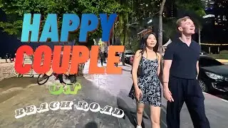 Happy Holiday Couple on Beach Road, PATTAYA, THAILAND, DOCUMENTARY WALK