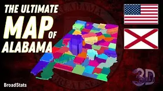 Карта округов Алабамы в деталях | Население, площадь и рейтинги в 3D