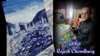 How to Paint Realistic Watercolor || A Snow Capped Mountain