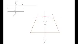 Construcción de un trapecio isósceles dadas las bases y la altura