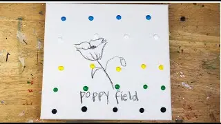 Acrylic Painting Poppy Field/ Daily Challenge#42/Palette Knife Techniques