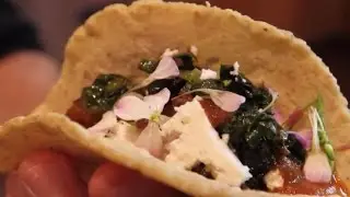 Tacos of Garden Greens with Green Garlic Mojo