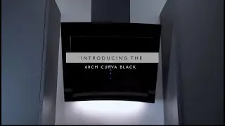 60cm Curved Black Glass Angled Cooker Hood