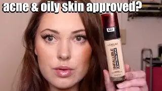 FINALLY Trying Loreal Infallible 24 Hour Fresh Wear Foundation! Wear test on acne prone & oily skin