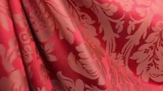 Red Damask Drapery Fabric