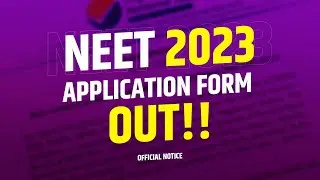 NEET 2023 Application Form Out | NEET Registration Date | NEET 2023 latest News Today | NEET 2023