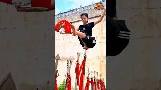Barefoot girl performing stunts on swords 😱 #circus #stunt #viral #shortsfeed #reels