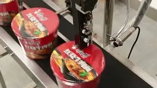 Lasor coding equipment for top of instant noodle box small characters #inline coding #date coding