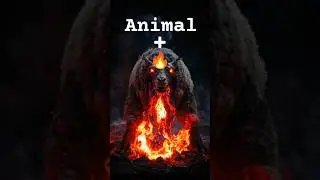 Animal fusion volcano lava fire ball hybrid fusion #fireball#animafusion#ai#edit