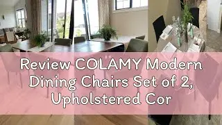 Review COLAMY Modern Dining Chairs Set of 2, Upholstered Corduroy Accent Side Leisure Chairs with Mi