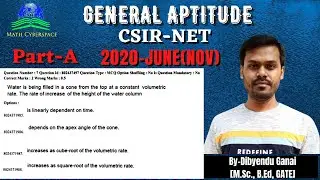 #7. CSIR-NET 2020 JUNE(NOV) | PART-A | General Aptitude | By-Dibyendu Ganai