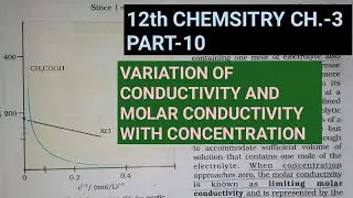 12th Chemistry Ch.-3||Part-10|Variation of conductivity and molar cond. with conc.||Study with Farru