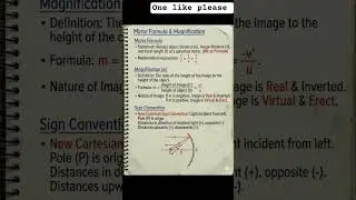 Grade 10 Physics Notes on Light and Reflection Concepts #shorts