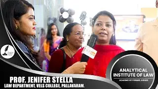 PROF. JENIFER STELLA, PROFESSOR  VELS COLLEGE WISHES ANALYTICAL INSTITUTE OF LAW | FIGEN