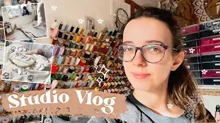 Embroidery Studio Vlog 01 ※ New stick and stitch designs