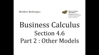 Business Calculus Section 4.6 - Part 2 : Other Models