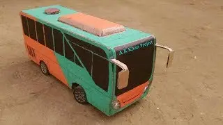 How To Make RC Bus from cardboard || luxury bus  || DIY remote control martz bus at home