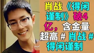肖战《得闲谨制》破4亿，含金量超高 # 肖战 # 得闲谨制