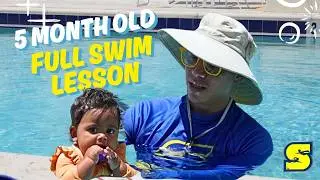 5 Month Old Baby Swimming lesson | Full 15 Minute Lesson