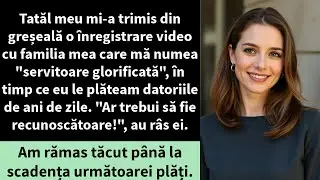 Tatăl meu mi-a trimis din greșeală o înregistrare video cu familia mea care mă numea