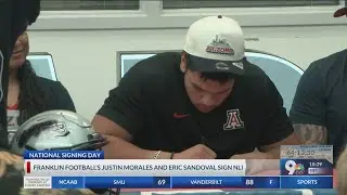 Franklin football's Justin Morales, Eric Sandoval sign National Letters of Intent