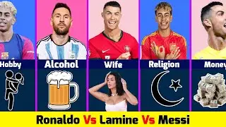 Comparison: Cristiano Ronaldo Vs Lamine Yamal Vs Lionel Messi__Salary Net Worth__Wife