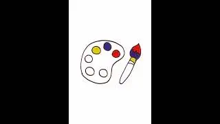 How to draw & Colour Plate with brush drawing easy #kidsvideo  #drawing #youtubeshorts