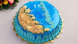 সমুদ্র বিলাস কেক ডেকোরেশন!Sea beach theme cake,Amazing cake decoration,Cake recipe